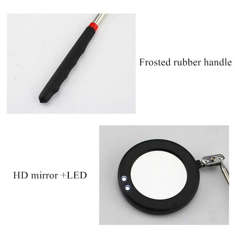 Folding Mirror Universal Endoscope Flaw Detection Tool with 2 LED Light-4