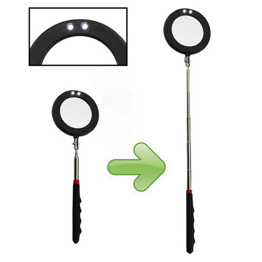 Folding Mirror Universal Endoscope Flaw Detection Tool with 2 LED Light-0